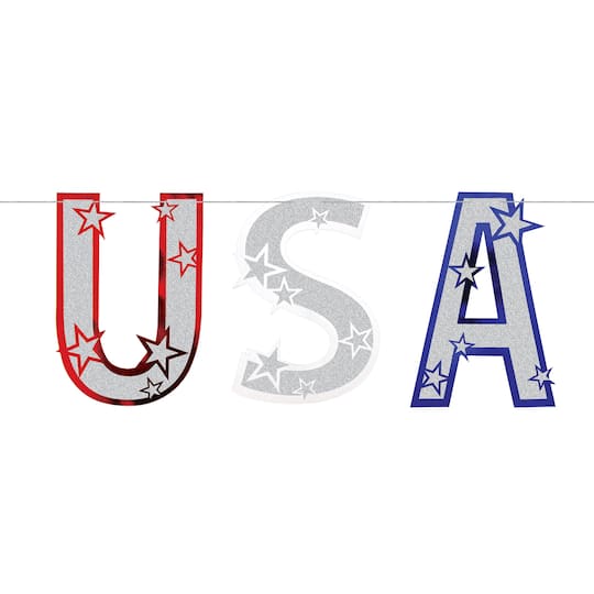 Beistle 4.5ft. Glittered USA Streamer